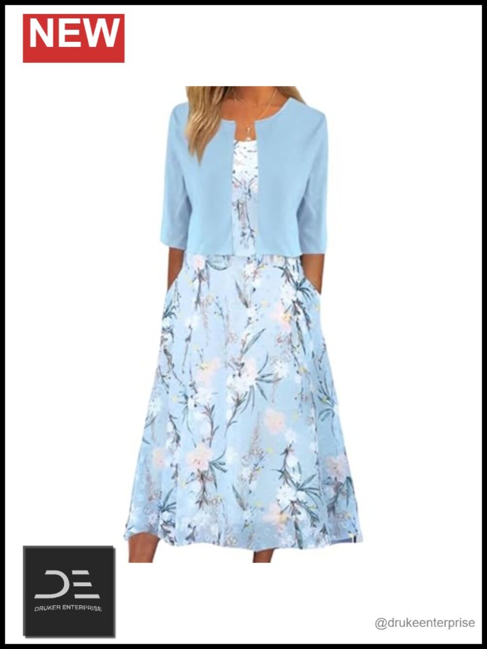 Two Piece Midi Dress Set Elastane Rayon A-Line V-Neck Casual Beach